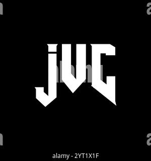 JVC-Letter-Logo für Technologieunternehmen. Schwarz-weiße Farbkombination mit JVC-Logo. JVC-Logo, JVC-Vektor, JVC-Design, JVC-Symbol, JVC-Alph Stock Vektor