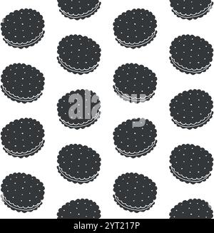 Nahtloses Vektor-Muster von handgezeichnetem Cookie Stock Vektor