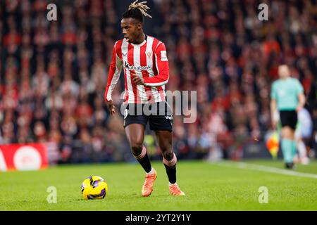 Nico Williams beim LaLiga EA SPORTSPIEL zwischen Teams des Athletic Club und Real Madrid FC im Estadio de San Mames (Maciej Rogowski) Stockfoto