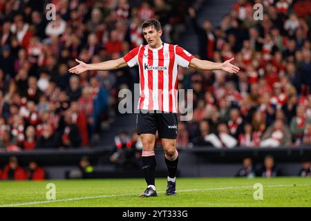 Daniel Vivian beim LaLiga EA SPORTSPIEL zwischen Teams des Athletic Club und Real Madrid FC im Estadio de San Mames (Maciej Rogowski) Stockfoto
