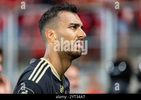 Lodz, Polen. August 2024. Leonardo Rocha von Radomiak wurde während des Polnischen PKO Ekstraklasa League-Spiels zwischen Widzew Lodz und Radomiak Radom im Widzew Lodz Municipal Stadium gesehen. Endergebnis: Widzew Lodz 3:2 Radomiak Radom. (Foto: Mikolaj Barbanell/SOPA Images/SIPA USA) Credit: SIPA USA/Alamy Live News Stockfoto