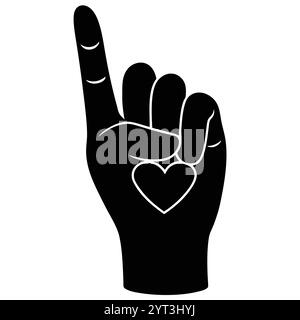 Stilisierte Hand Gesture Vektor Illustration für Liebe, Frieden und geistige Gesundheit - kreative symbolische Kunst für positive Kommunikation Stock Vektor