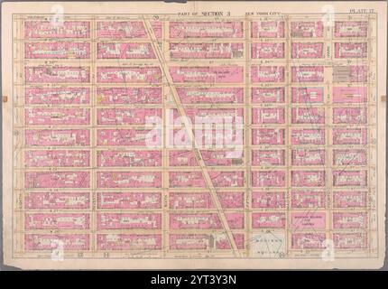Begrenzt durch W. 36th Street, E. 36th Street, Lexington Avenue, E. 25th Street, Madison Avenue, E. 26th Street, Fifth Avenue, W. 25th Street und Eighth Avenue, Plate 17 1897 von Bromley, George Washington Stockfoto