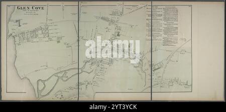 Glen Cove, Town of Oyster Bay, Queens Co. 1873 by Beers, F. W. (Frederick W.) Stockfoto