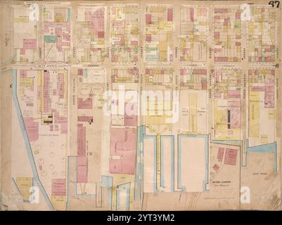 Brooklyn, Vol. 4, Double Page Plate No. 67; Karte begrenzt durch Wythe Ave., North 6th St., East River, Kent Ave.; einschließlich North 12th St., North 11th St., North 10th St., North 9th St., North 8th St., North 7th St.] 1868 von Higginson, J. H. (Verlag) Stockfoto