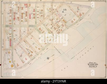 Brooklyn, Vol. 6, Double Page Plate No. 29; Part of Ward 30, Section 18; [Map Bounded by 3rd Ave., Bay Ridge Parkway; including 91st St.] 1905 von E.B. Hyde & Co. Stockfoto