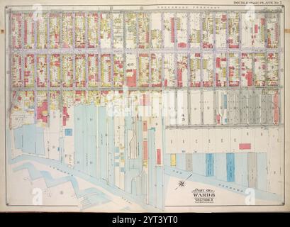 Brooklyn, Vol. 1, Double Page Plate No. 7; Part of Ward 8, Section 3; [Map Bounded by 5th Ave., 37th St., the Narrows; einschließlich Gowanus Canal, Prospect Ave.] 1916 von E.B. Hyde & Co. Stockfoto