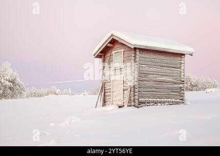 Alte Lagerscheune in Schwedisch Lappland Stockfoto