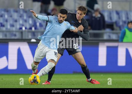 Rom, Italien. 2024. Mattia Zaccagni aus Latium wetteiferte mit Alessio Zerbin aus Neapel im Italienischen Cup, Coppa Italia im Achtelfinale Stockfoto