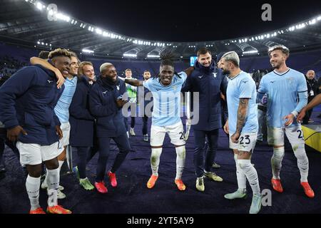 Rom, Italien. 2024. Lazio-Spieler feiern den Sieg am Ende des italienischen Pokals, Coppa Italia, Achtelfinale der SS Laz Stockfoto