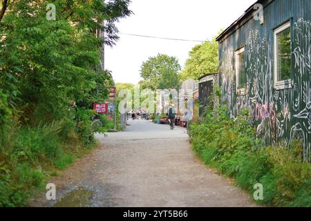 Kopenhagen, Dänemark. Dezember 2024. Street Art in Christiania Freetown, Kopenhagen. Stockfoto