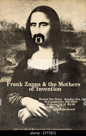 Frank Zappa (als DaVincis Mona Lisa) Boston Tea Party Concert Poster 1970 Stockfoto