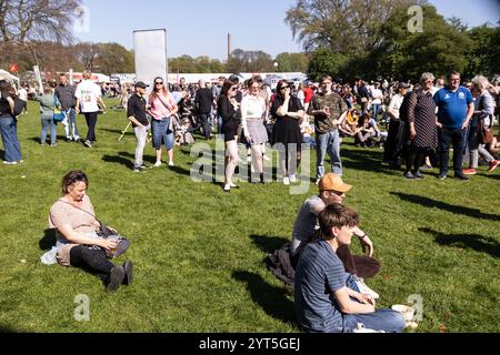 Kopenhagen, Dänemark. Mai 2024. Die Feier des Internationalen Arbeitstages in Faelledparken. (Foto: Kristian Tuxen Ladegaard Berg/SOPA Images/SIPA USA) Credit: SIPA USA/Alamy Live News Stockfoto