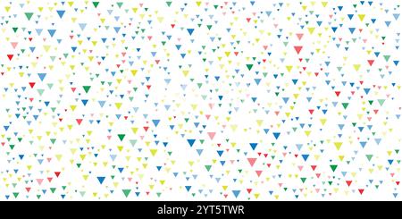Abstraktes buntes Punktmuster - zufällig platzierte Spots, Dreiecke verschiedener Größen, Textur mit Copyspace, Generative Art, Vektordesign auf Licht Ba Stock Vektor