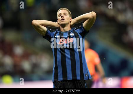 Warschau, Polen. August 2024. Mario Pasalic von Atalanta während des UEFA-Supercup-Spiels 2024 zwischen Real Madrid und Atalanta - UEFA-Supercup 2024 im Nationalstadion - Sport, Fußball - Warschau, Polen - Mittwoch, 14. August 2024 (Foto: Massimo Paolone/LaPresse) Credit: LaPresse/Alamy Live News Stockfoto