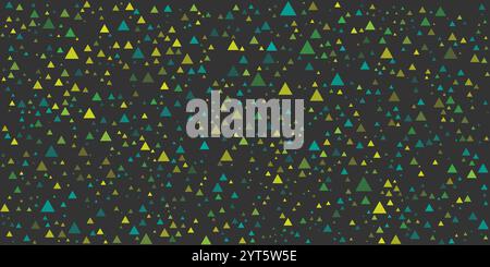 Abstraktes Punktmuster - zufällig platzierte Dreiecke verschiedener Größen und Farben, Textur mit Copyspace, Generative Art, Vektordesign auf hellem Backgro Stock Vektor
