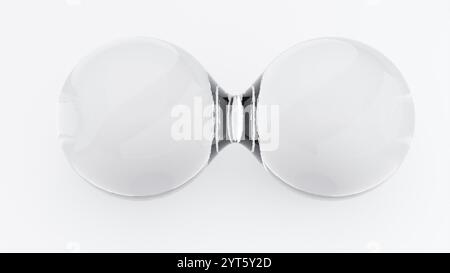 Glasmetaballs auf weißem Hintergrund. Computer generiert Stockfoto