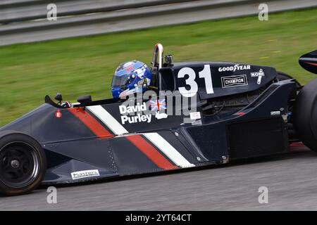 Scarperia, Italien - 12. Oktober 2024: LEC CRP1 des Jahres 1977 ex David Purley fährt von UNKNOWN in Aktion während der Trainingseinheit auf dem Mugello Circuit. Stockfoto