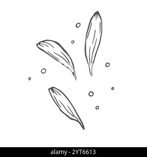 Skizze der isolierten schwimmenden Calendulas-Blütenblätter Stock Vektor