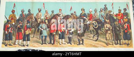 Die Indian Native Army (von R Simkin) hat um 1895 ein Chromolithographisches Faltblatt zu The Boy’s Own Paper erstellt Stockfoto