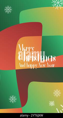 frohe weihnachten und frohes neues Jahr im abstratkten Hintergrund. Abstrakte Grußkarte im vertikalen Modus für Geschichten in gedruckten oder sozialen Medien oder Postvektoren Stock Vektor