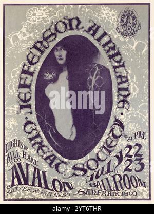 Jefferson Airplane, Great Society, 1966 'Snake Lady' Avalon Ballroom, San Francisco, Konzertposter Stockfoto