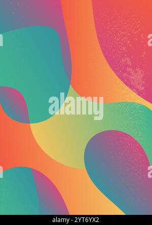 Strukturierter Retro-Farbverlauf in warmen Farbtönen. Abstrakter Verlaufshintergrund mit Fließverhalten. Subtile, körnige Textur sorgt für einen Retro-Vektor mit dynamischem Effekt Stock Vektor