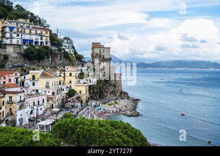 Cetara, Amalfiküste, Salerno, Kampanien, Italien Stockfoto