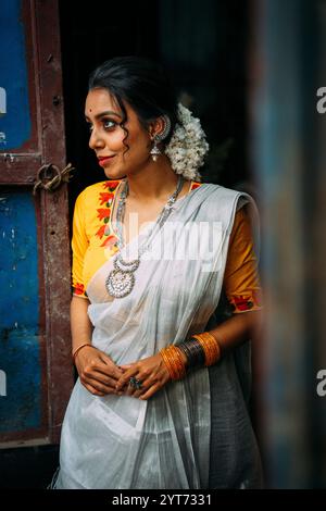 Kalkutta, Indien, Porträt einer Indianerin Stockfoto