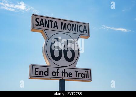 Ende des Weges zur Route 66 in Santa Monica, Kalifornien Stockfoto
