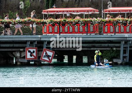 Italien, Peschiera del Garda (Verona), 26. Juni 2024: Klimawandel, auf dem Foto Hochwasser im Gardasee Foto © Matteo Biatta/Sintesi/Alamy Stock Photo Stockfoto