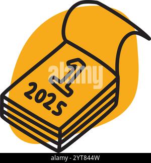 Kritzeln Sie das Kalendersymbol oder Logo, handgezeichnet mit einer dünnen Linie. Stock Vektor