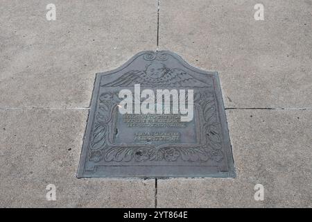 Iowa City, IA USA - 22. Juli 2017: Der Literaturspaziergang in Iowa City, einer UNESCO-Stadt der Literatur, verbindet Schriftsteller und ihr Publikum. Stockfoto