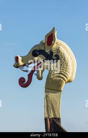 England, Kent, Cliffsend, Pegwell Bay, Das Wikinger Langschiff Hugin Stockfoto