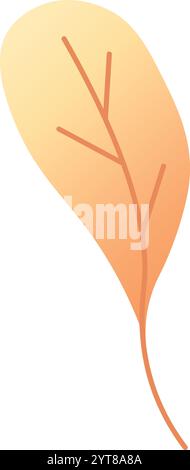 Leuchtendes Orangenblatt mit einem atemberaubenden Farbverlauf von hellgelb zu tiefem Orange, das die Essenz des Herbstes und die wunderschöne Transformation von einfängt Stock Vektor