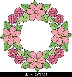 Elegante Floral Aquarell Wreath Vektor Illustration für Einladungen, Grußkarten und dekoratives Design Stock Vektor