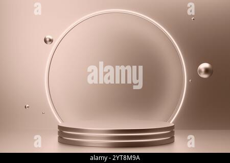 Elegantes abstraktes Podium in sanften Farben, das modernen Minimalismus einfängt Stockfoto