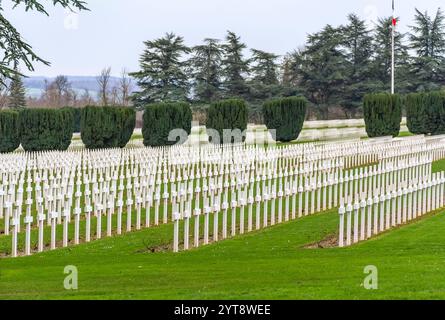 Landschaft rund um das Douaumont-Ossarium, ein Denkmal in der Nähe von Verdun in Frankreich Stockfoto