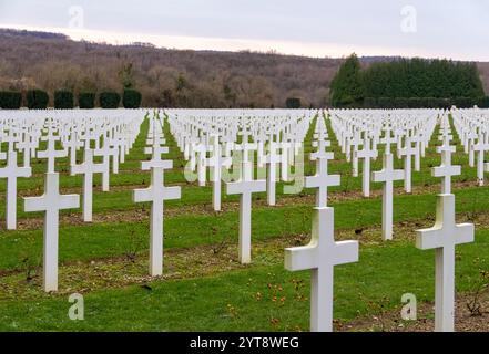 Landschaft rund um das Douaumont-Ossarium, ein Denkmal in der Nähe von Verdun in Frankreich Stockfoto