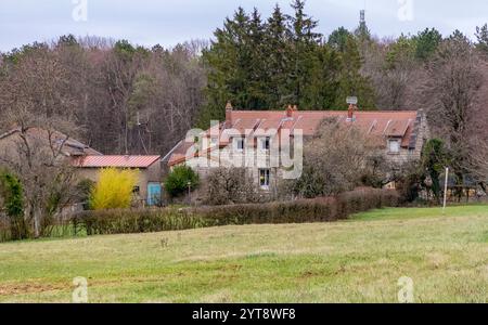 Haus in der Nähe des Douaumont-Ossarium, eine Gedenkstätte in der Nähe von Verdun in Frankreich Stockfoto