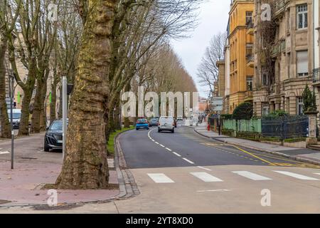 Eindruck einer Stadt namens Metz, die sich im Winter in der Region Lothringen in Frankreich befindet Stockfoto