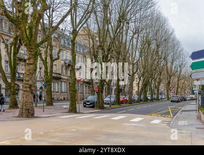 Eindruck einer Stadt namens Metz, die sich im Winter in der Region Lothringen in Frankreich befindet Stockfoto