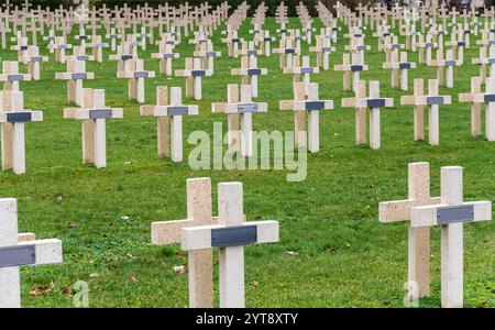 Eindruck rund um den Militärfriedhof in Verdun, einer Großstadt im Département Maas in Grand Est, Nordostfrankreich Stockfoto