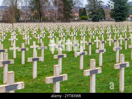 Eindruck rund um den Militärfriedhof in Verdun, einer Großstadt im Département Maas in Grand Est, Nordostfrankreich Stockfoto