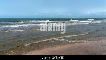 Küsteneindruck rund um Trouville-sur-Mer, eine Stadt im Departement Calvados in der Normandie im Nordwesten Frankreichs Stockfoto