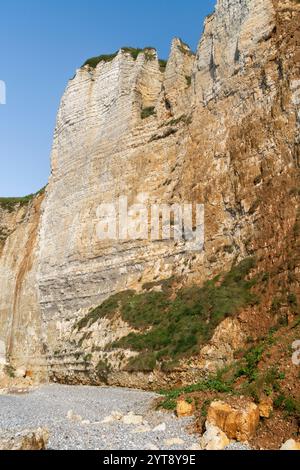 Kreidefelsen in der Nähe von Saint Leonard, einer Gemeinde im Departement seine-Maritime in der Normandie in Nordfrankreich Stockfoto