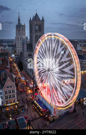 Weihnachtsmarkt in Gent Stockfoto