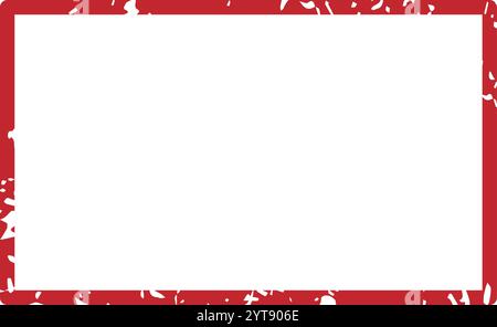 Rechteckiger Rahmen mit rotem Grunge und Kopierraum, geeignet für Zertifikate, Diplome oder andere wichtige Dokumente, die einen Hauch von Authentizität verleihen Stock Vektor