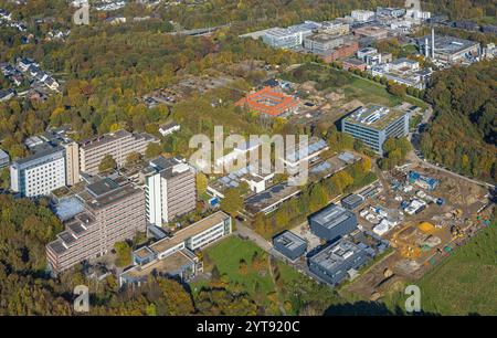 Luftaufnahme, Universitätscampus Bochum und Baustelle Lennershof, Baustelle für neues Technikzentrum an der Konrad-Zuse-Straße, oberhalb des TZ Te Stockfoto