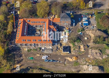 Luftaufnahme, Baustelle Lennershof auf dem Universitätscampus, Querenburg, Bochum, Ruhrgebiet, Nordrhein-Westfalen, Deutschland Stockfoto